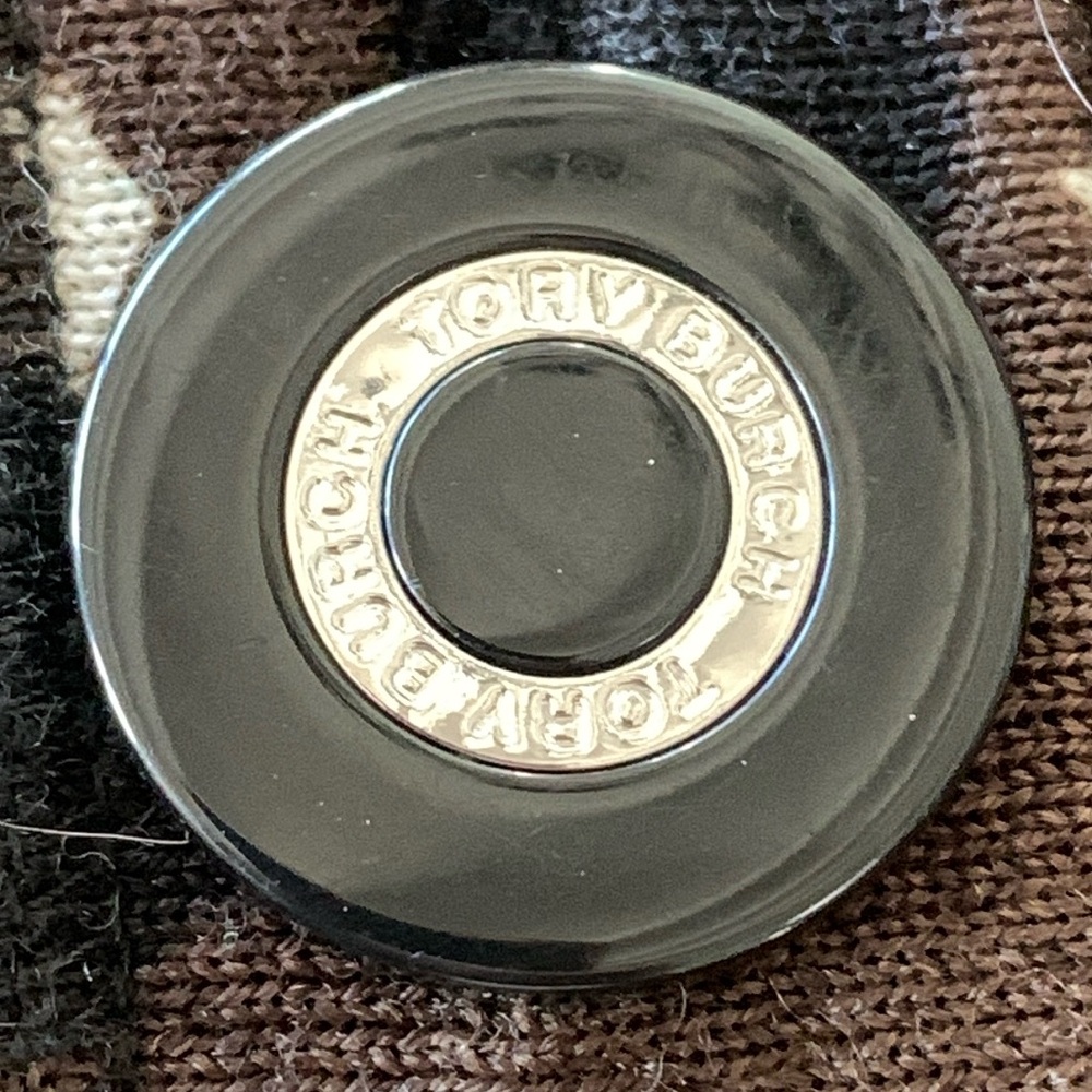 Five Tory Burch Replacement Black/Silver Buttons - image 1